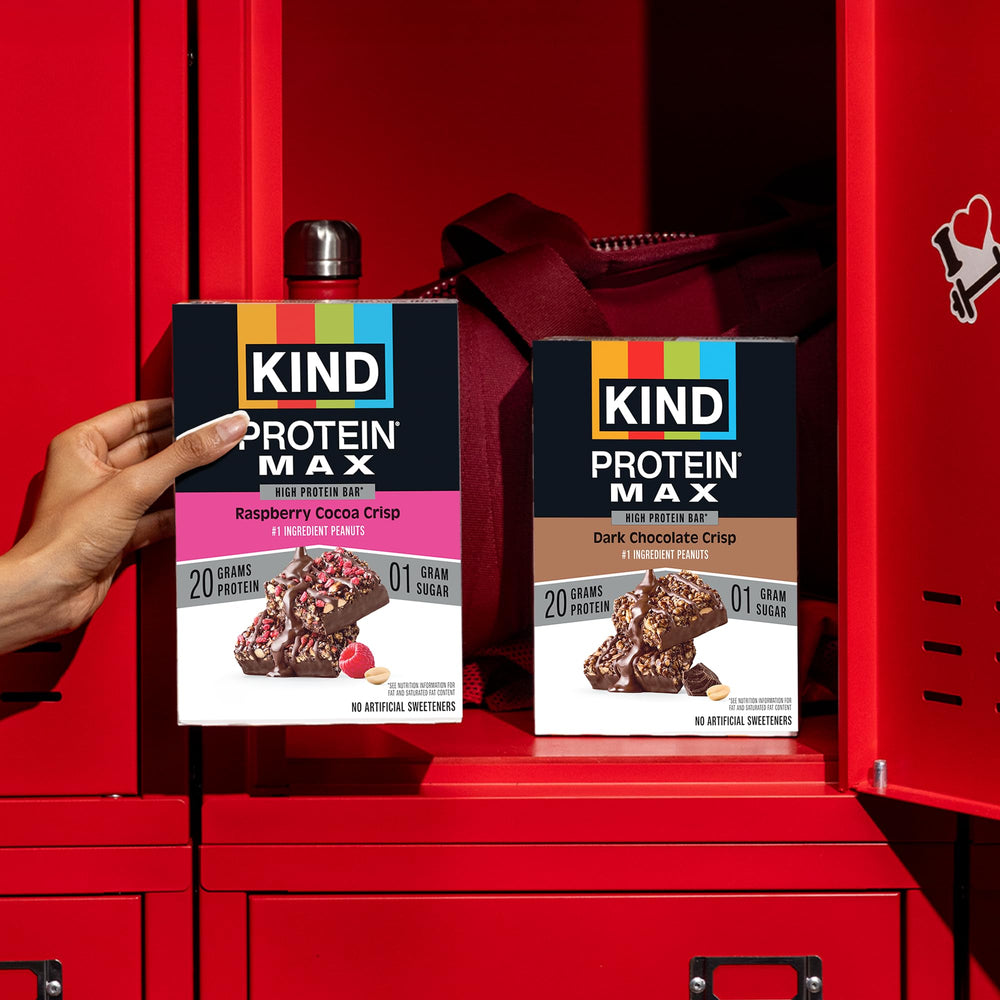 KIND Protein MAX nutrition facts highlight 20g protein and 1g sugar