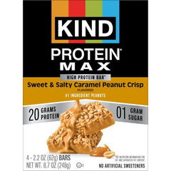 KIND Protein MAX nutrition facts label showing gluten-free and no artificial sweeteners