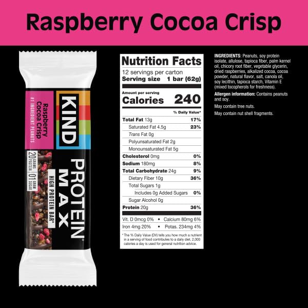 KIND Protein MAX packaging on the shelf shows high protein, low sugar claims