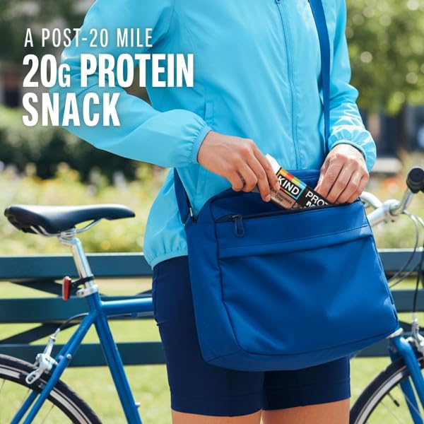KIND Protein MAX four-bar box on kitchen counter for post-workout fueling.
