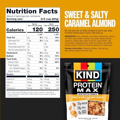 KIND Protein MAX Granola crunchy clusters closeup for on-the-go energy boosts.