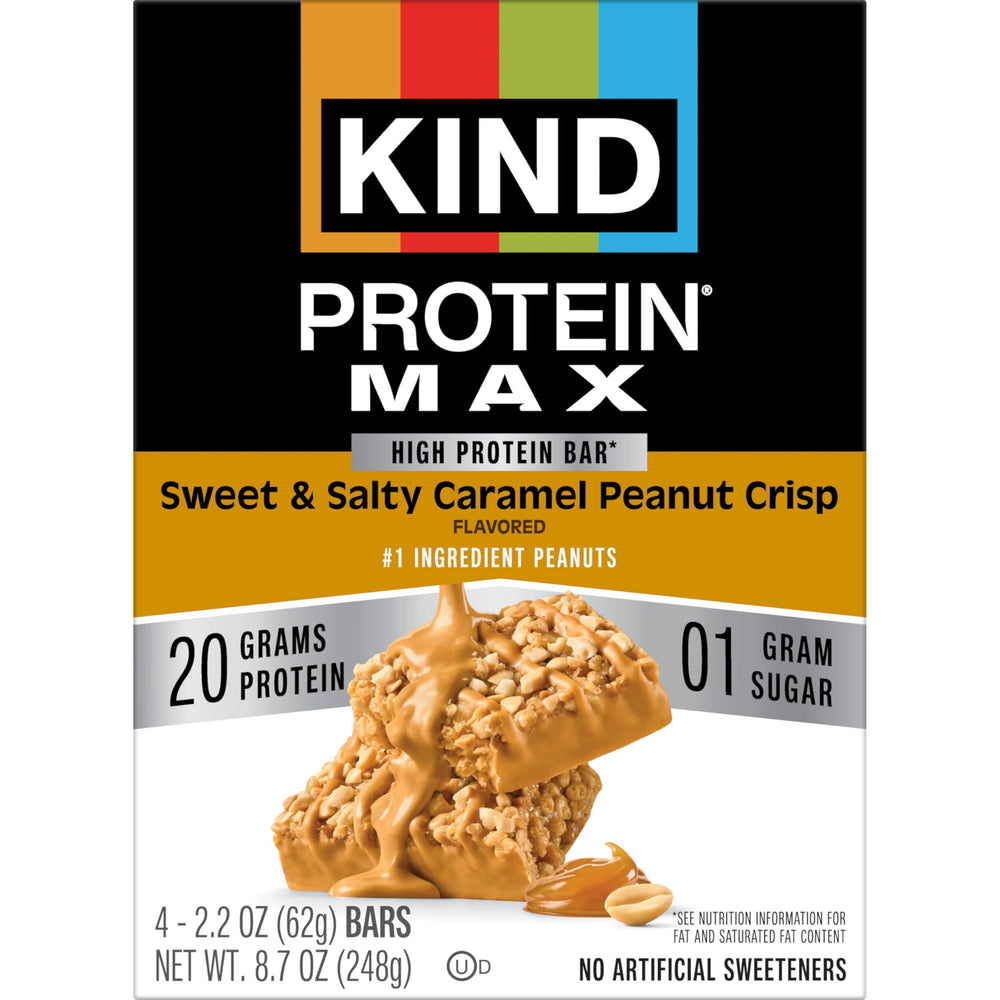 KIND Protein MAX bar on-the-go packaging for travel or workouts.