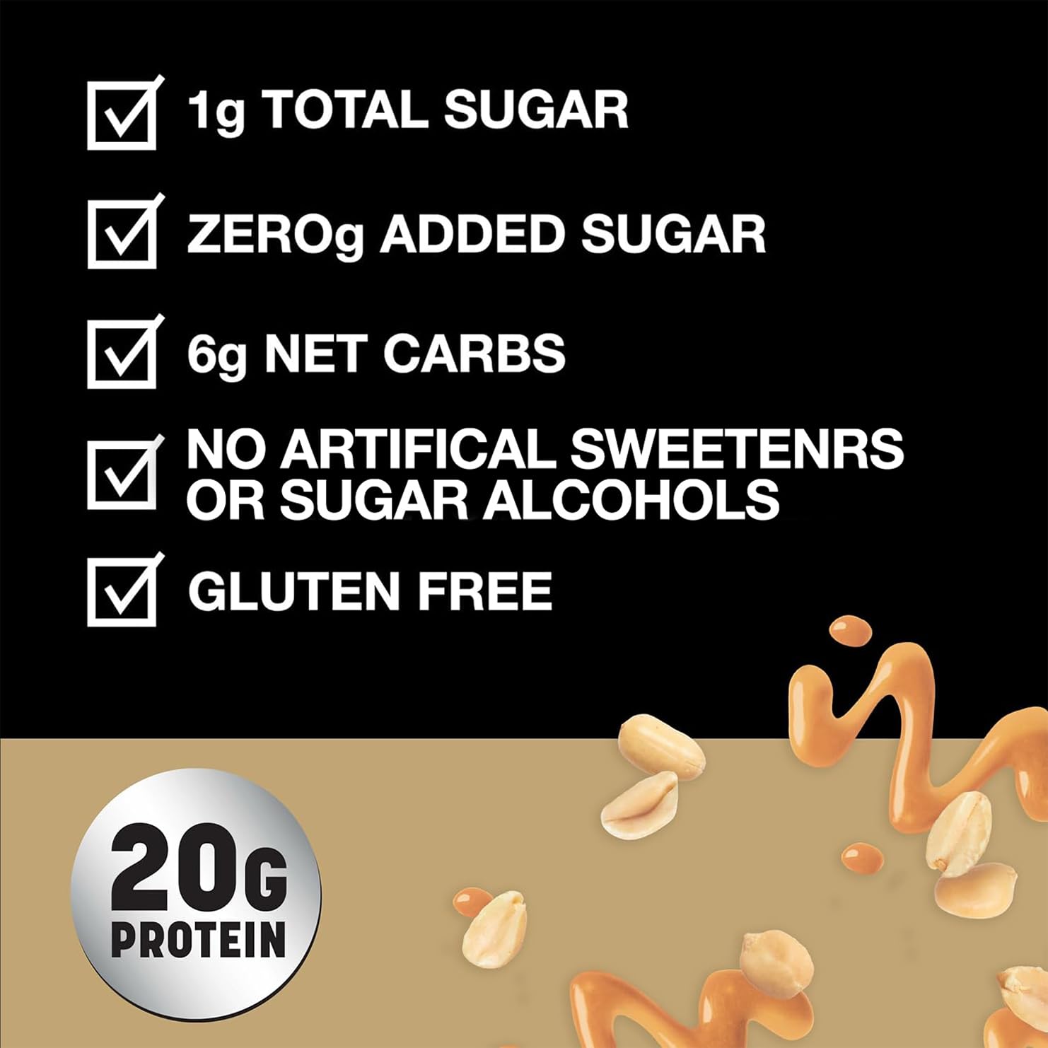 KIND Protein MAX peanuts and caramel ingredients highlight real food.
