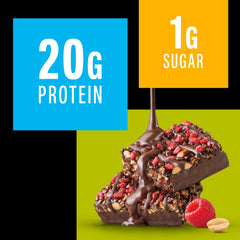 KIND Protein MAX Raspberry Cocoa Crisp bar in foil wrap preserves freshness during travel