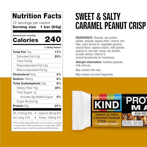 Kind Protein MAX Sweet & Salty Caramel Crisp bar keto-friendly snack