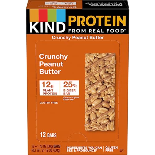 KIND Protein Snack Bar cross-section shows peanut butter and peanuts.