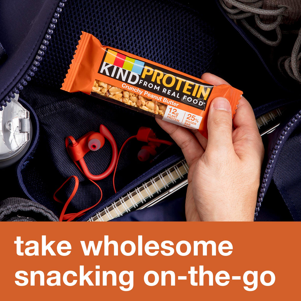 KIND protein bar with gluten-free badge visible for gluten-free snack.