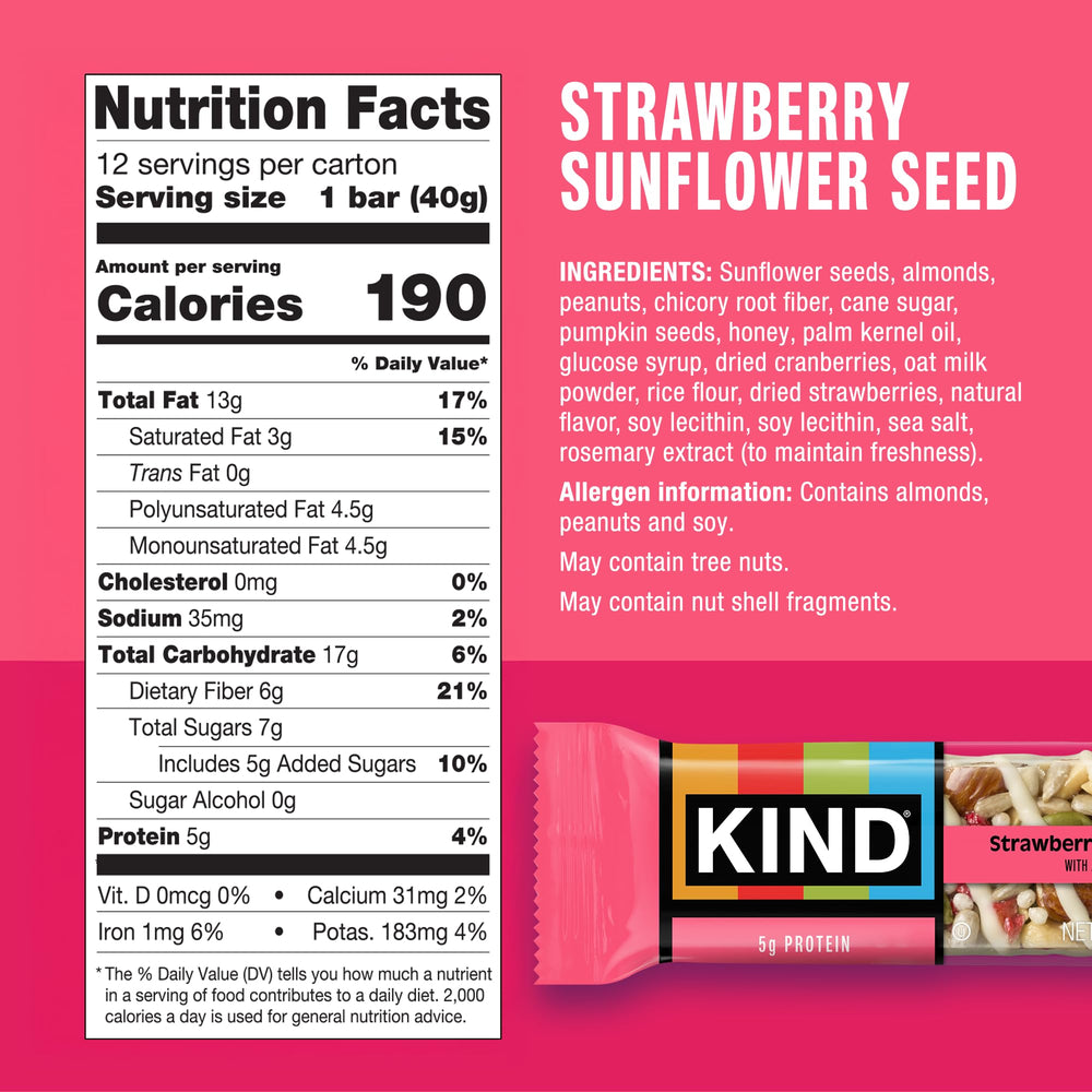 Close-up of ingredients in KIND Seeds bar with seeds and fruits