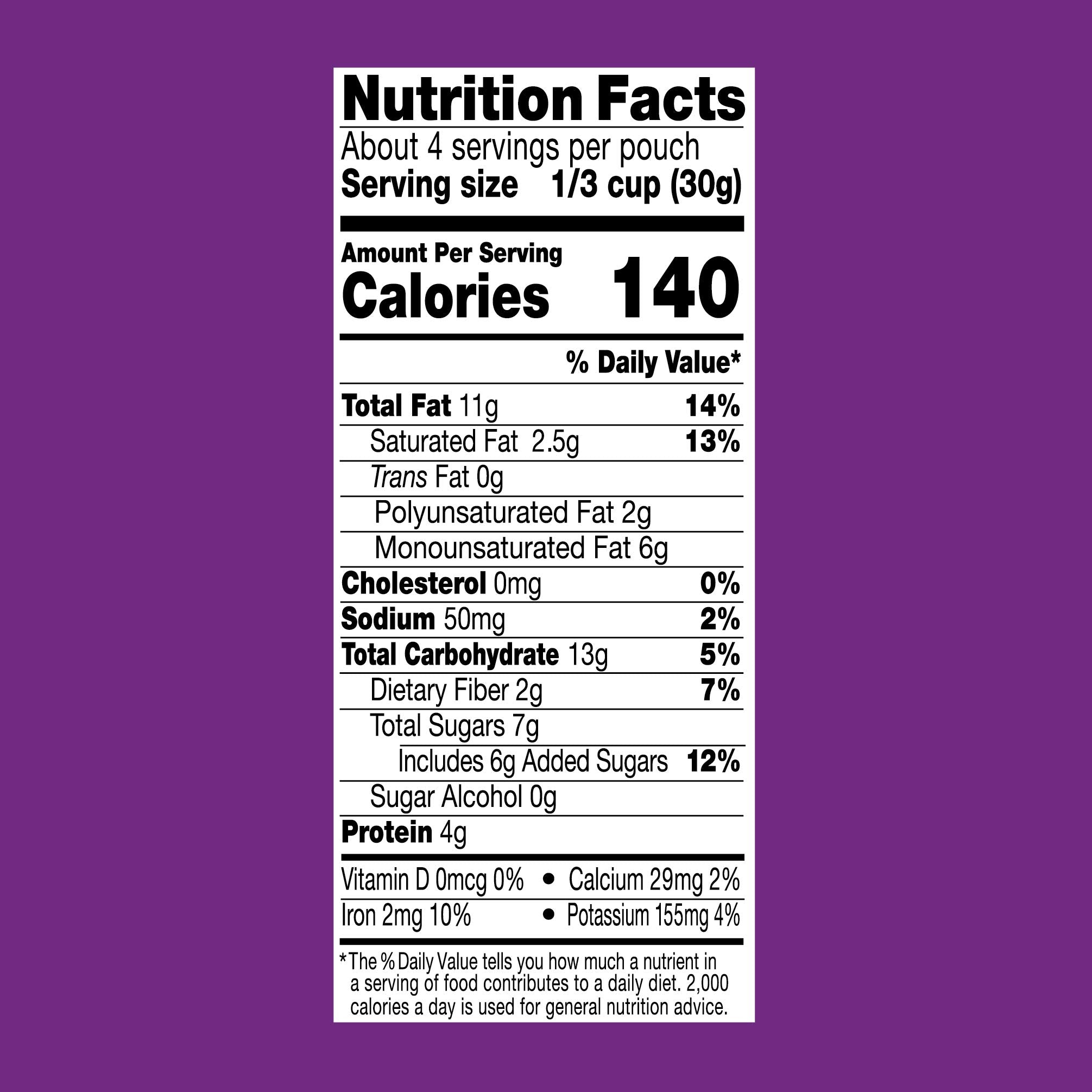 KIND Vanilla cashew clusters pouch image suggesting portable healthy snack on the go.