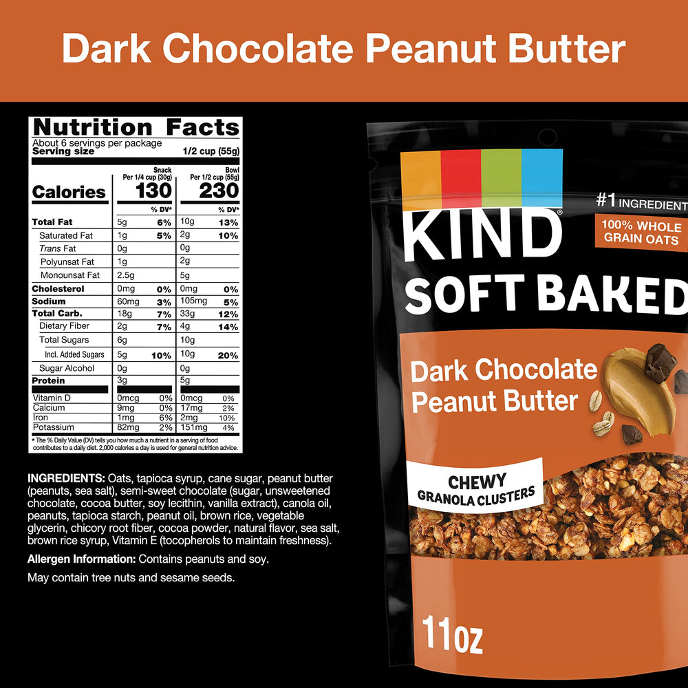 KIND Soft Baked Granola with creamy peanut butter for a protein-friendly snack