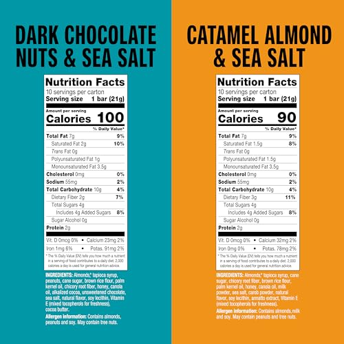 KIND THINS dark chocolate nuts sea salt bars, chocolatey crunch for a quick treat.