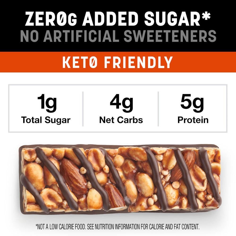 KIND ZERO bars with dark chocolate drizzle for on-the-go keto snacking