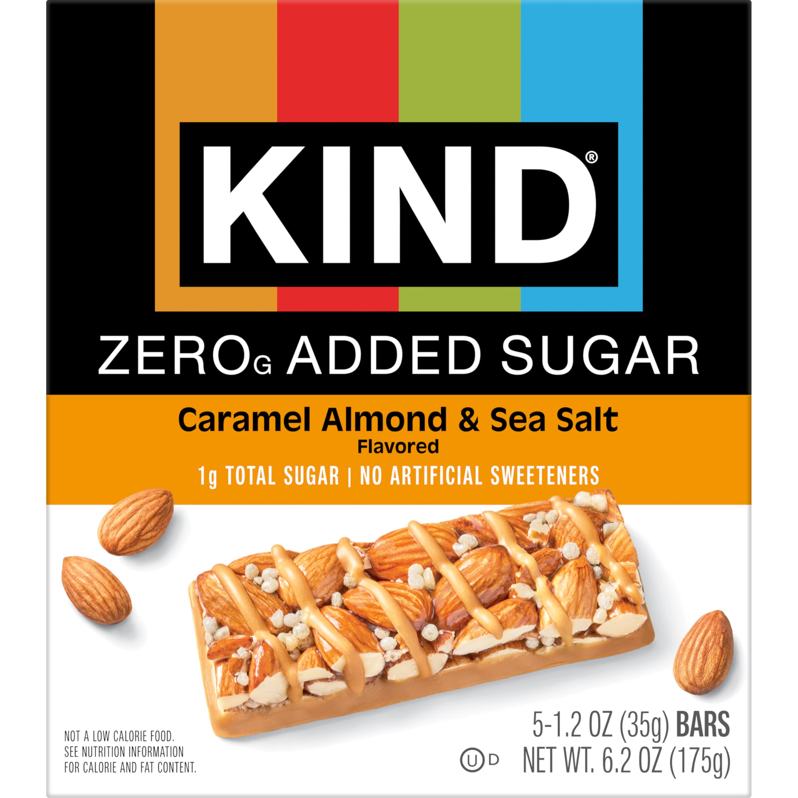 KIND ZERO individual bar showcasing zero added sugar and keto friendly choice.