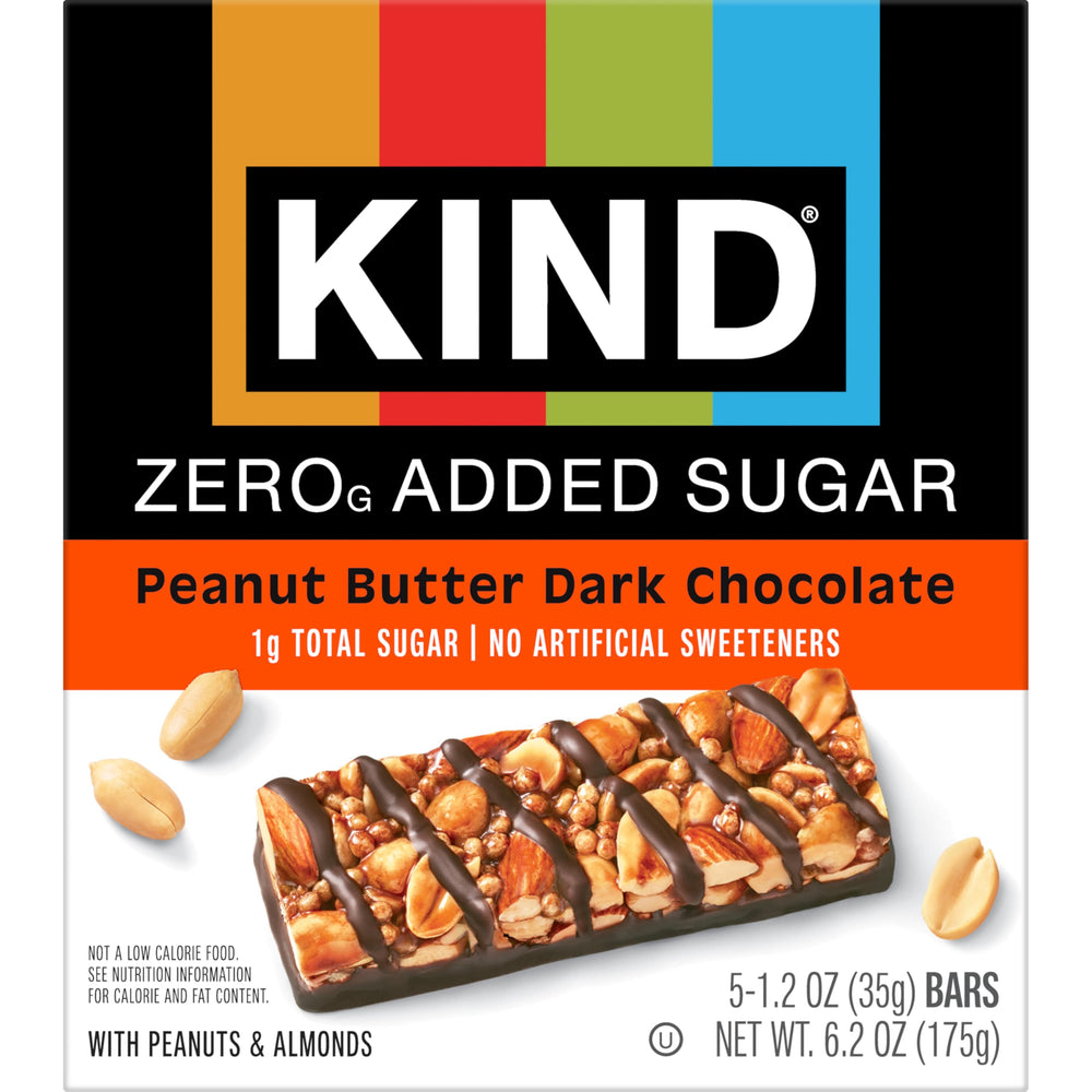 KIND ZERO bars nutrition label showing 4g net carbs and 5g protein