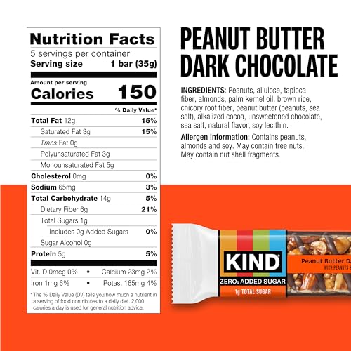 Five individually wrapped bars inside the KIND ZERO box ready to grab and go