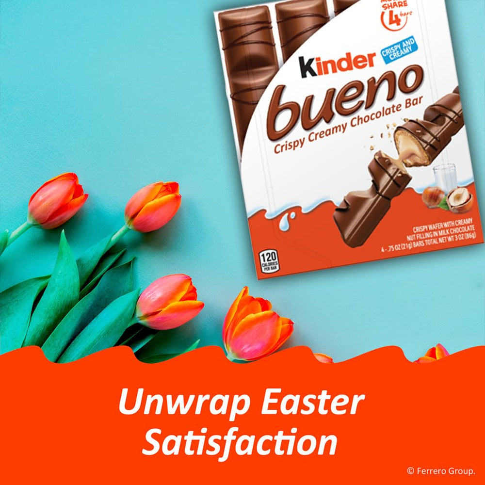 Kinder Bueno bar cross-section hazelnut cream reveals creamy filling