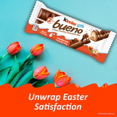 Kinder Bueno individually wrapped bars in bulk packaging, convenient for parties.