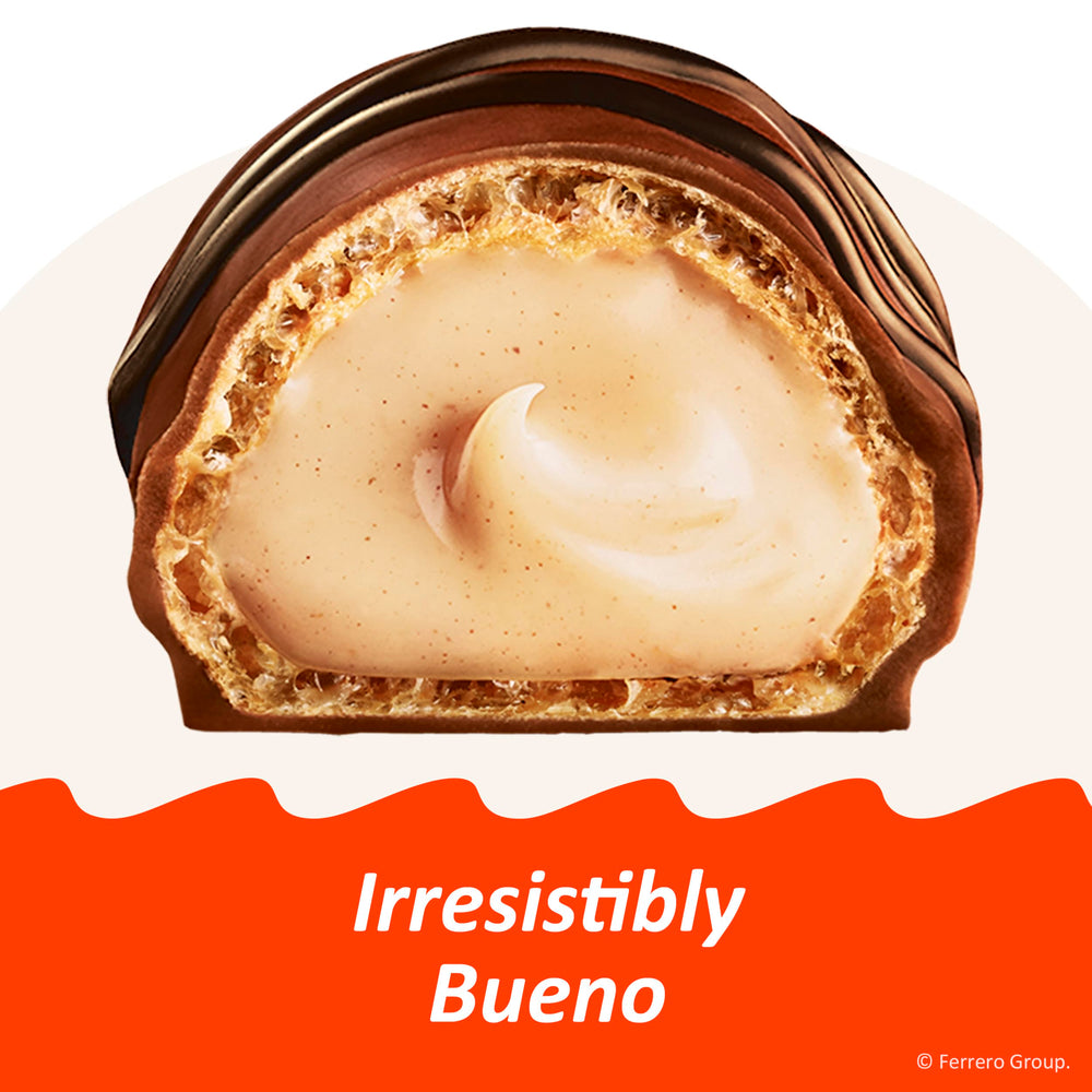 Kinder Bueno wafer crisp texture close-up highlights crunch