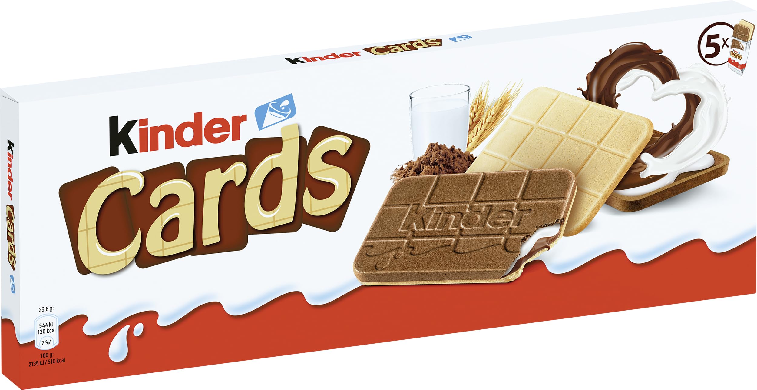 Kinder Cards two-pack 128g each, ideal for sharing and lunch boxes.