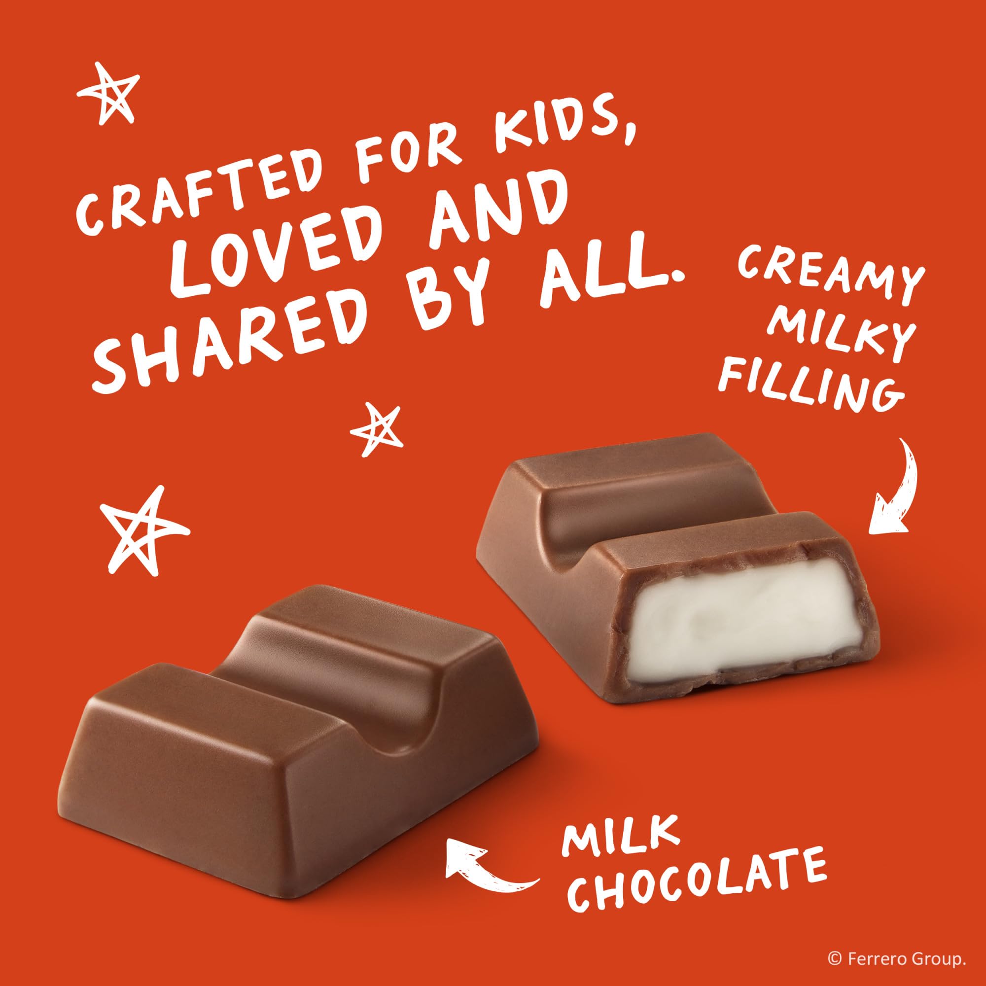 Kinder Chocolate Mini melt-in-mouth chocolate with creamy center showcased in close-up.