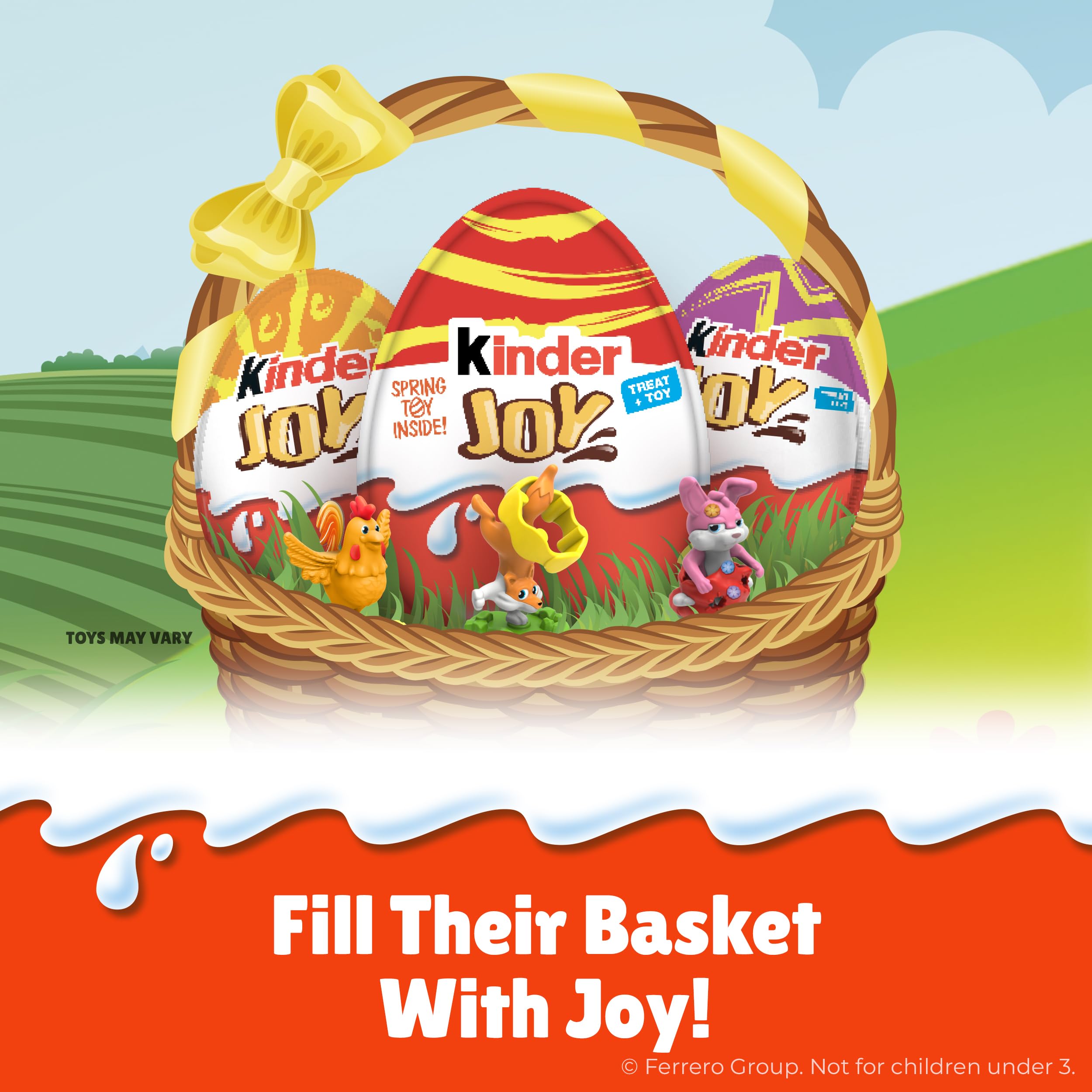 Kinder Joy collectible toys spark anticipation during Easter egg hunts.