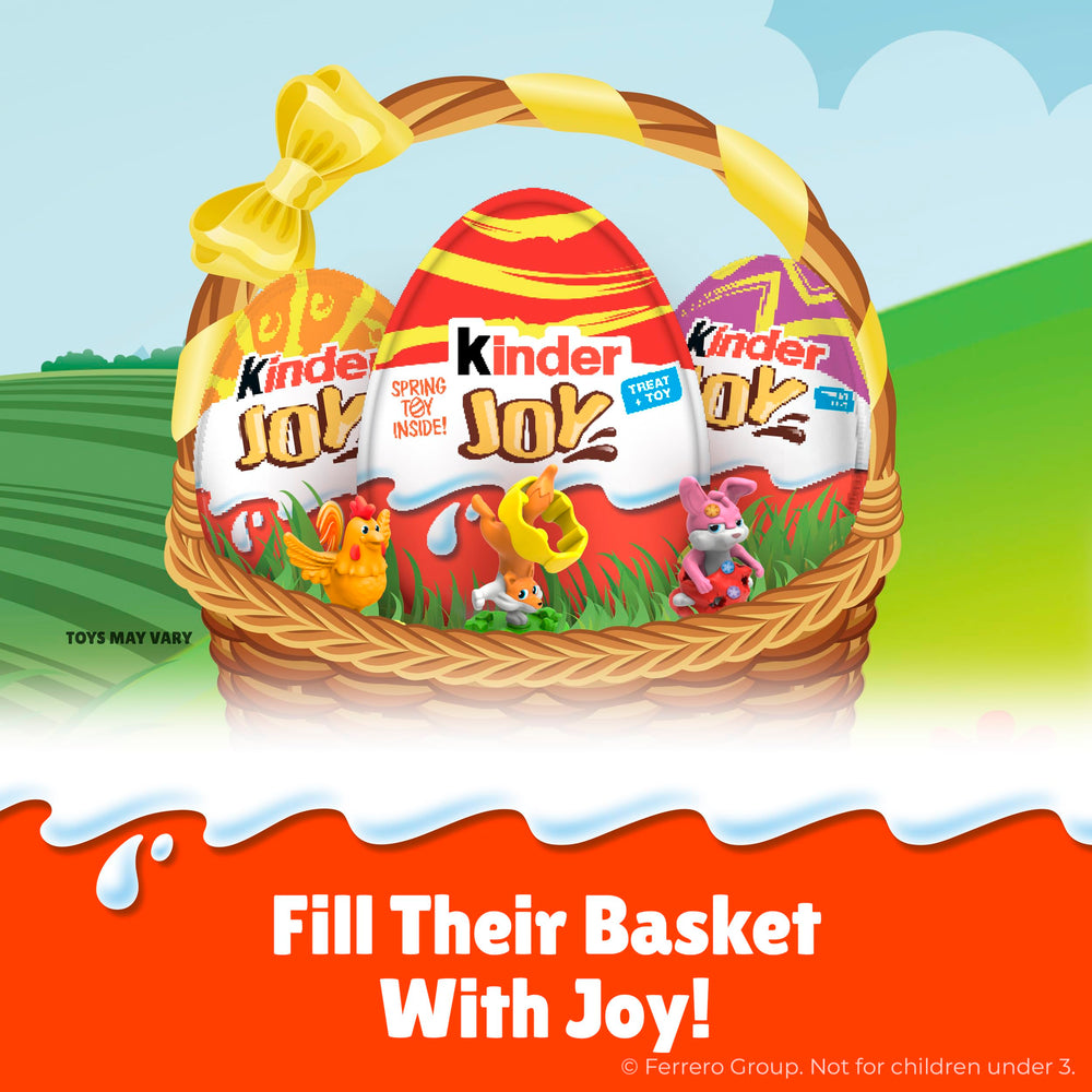 Kinder Joy collectible toys spark anticipation during Easter egg hunts.