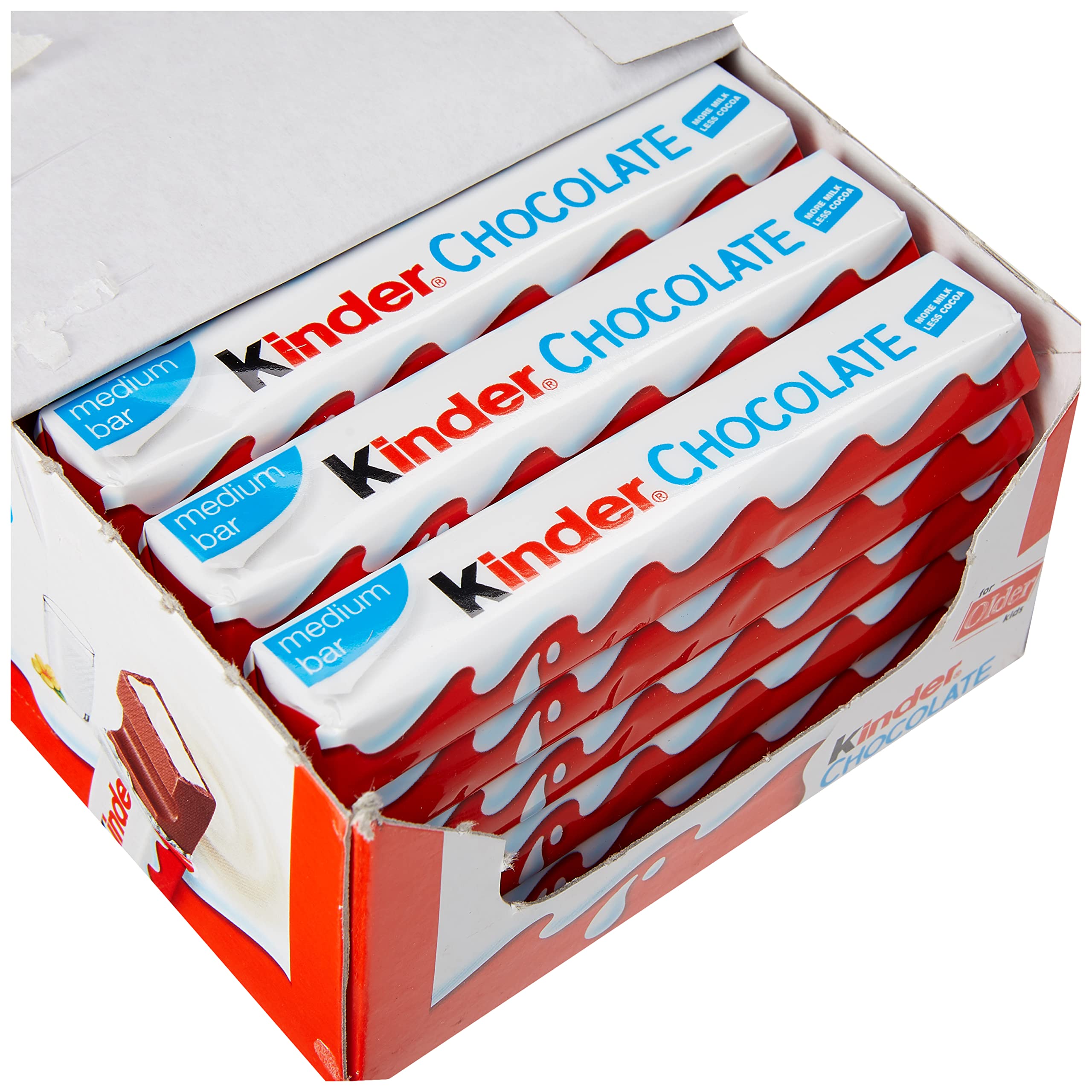 Kinder Maxi chocolate bars individually wrapped, convenient snacks on the go