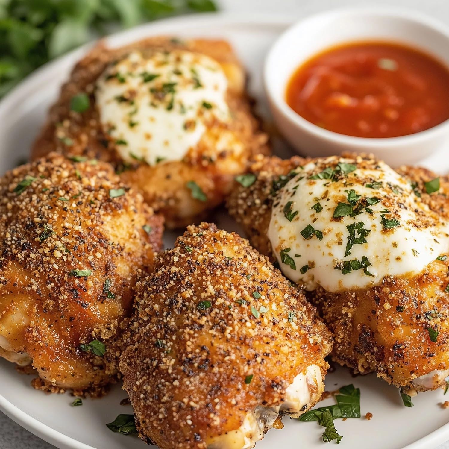 Kinder's Crispy Panko Blend coating on vegetables for air-fried sides.