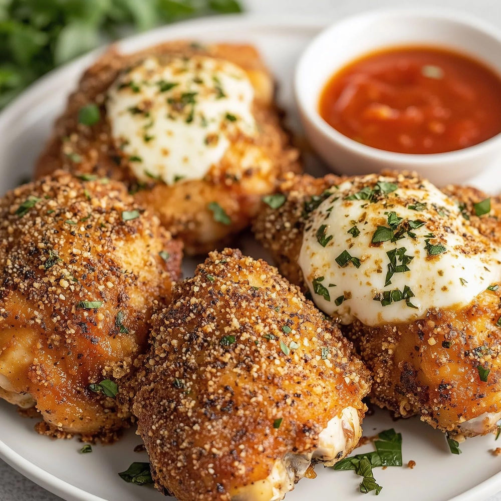 Kinder's Crispy Panko Blend coating on vegetables for air-fried sides.