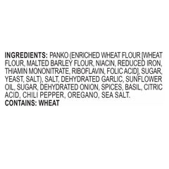 Kinder's Crispy Panko Blend seasoned coating close-up with garlic and herbs for poultry.