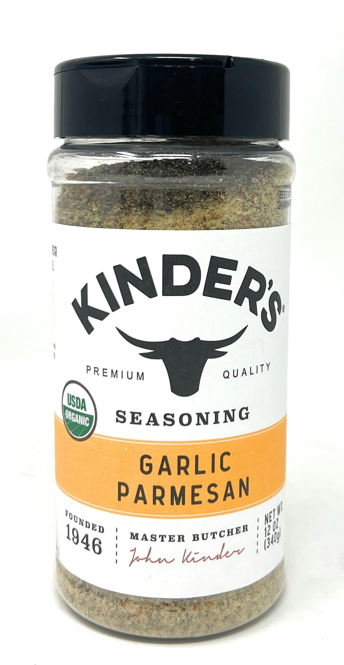 Kinder's Garlic Parmesan seasoning jar for flavorful weeknight meals