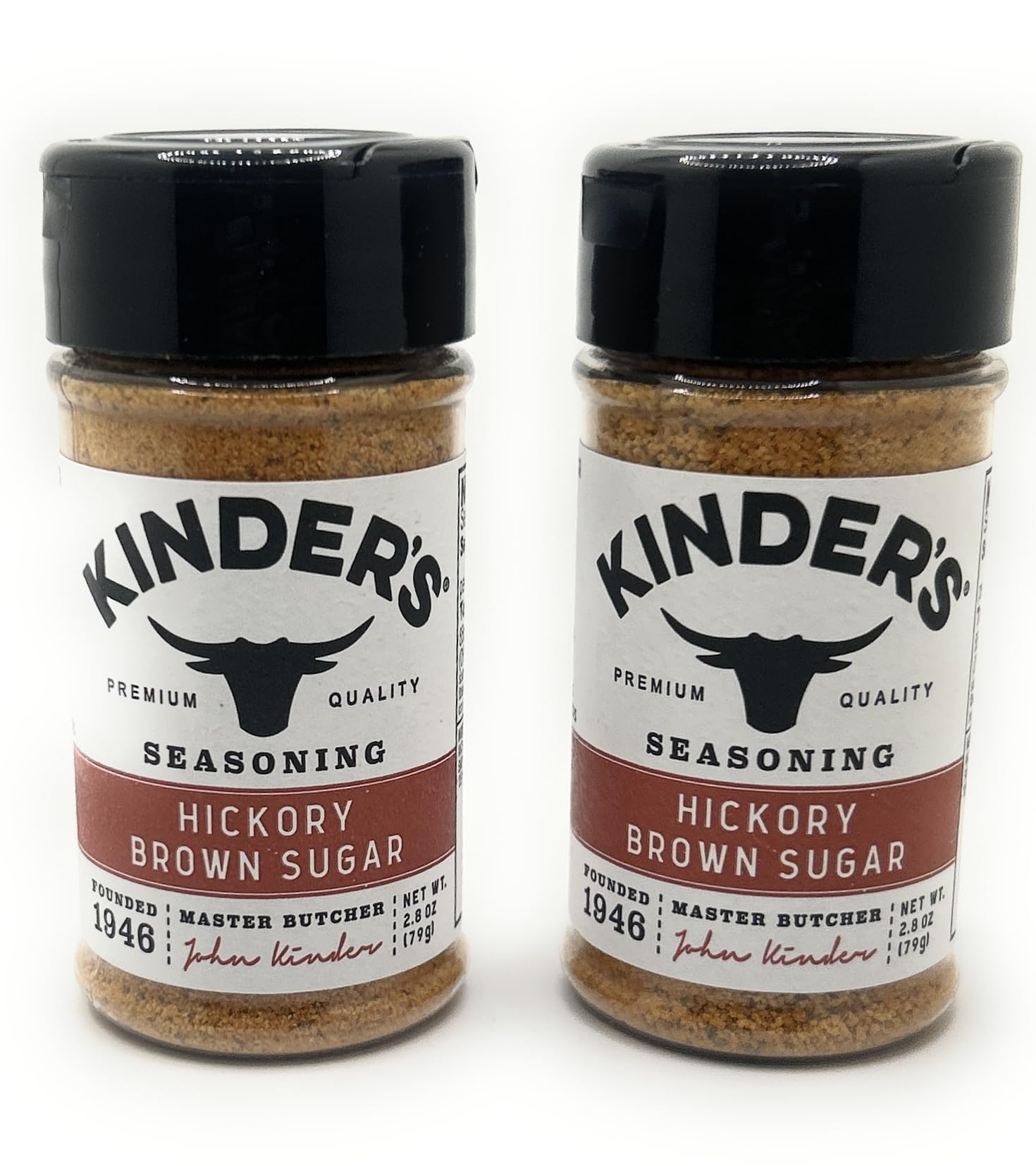 Kinder's Hickory Brown Sugar seasoning bottle-pack shot showcases pantry-ready flavor.