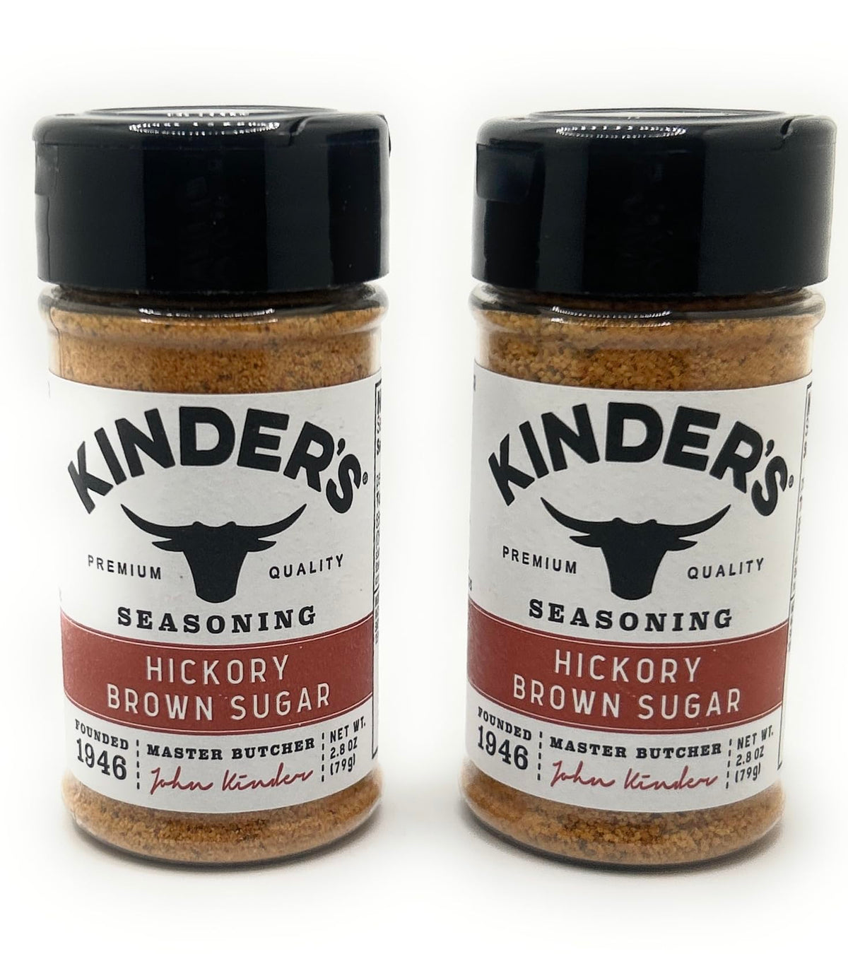 Kinder's Hickory Brown Sugar seasoning bottle-pack shot showcases pantry-ready flavor.