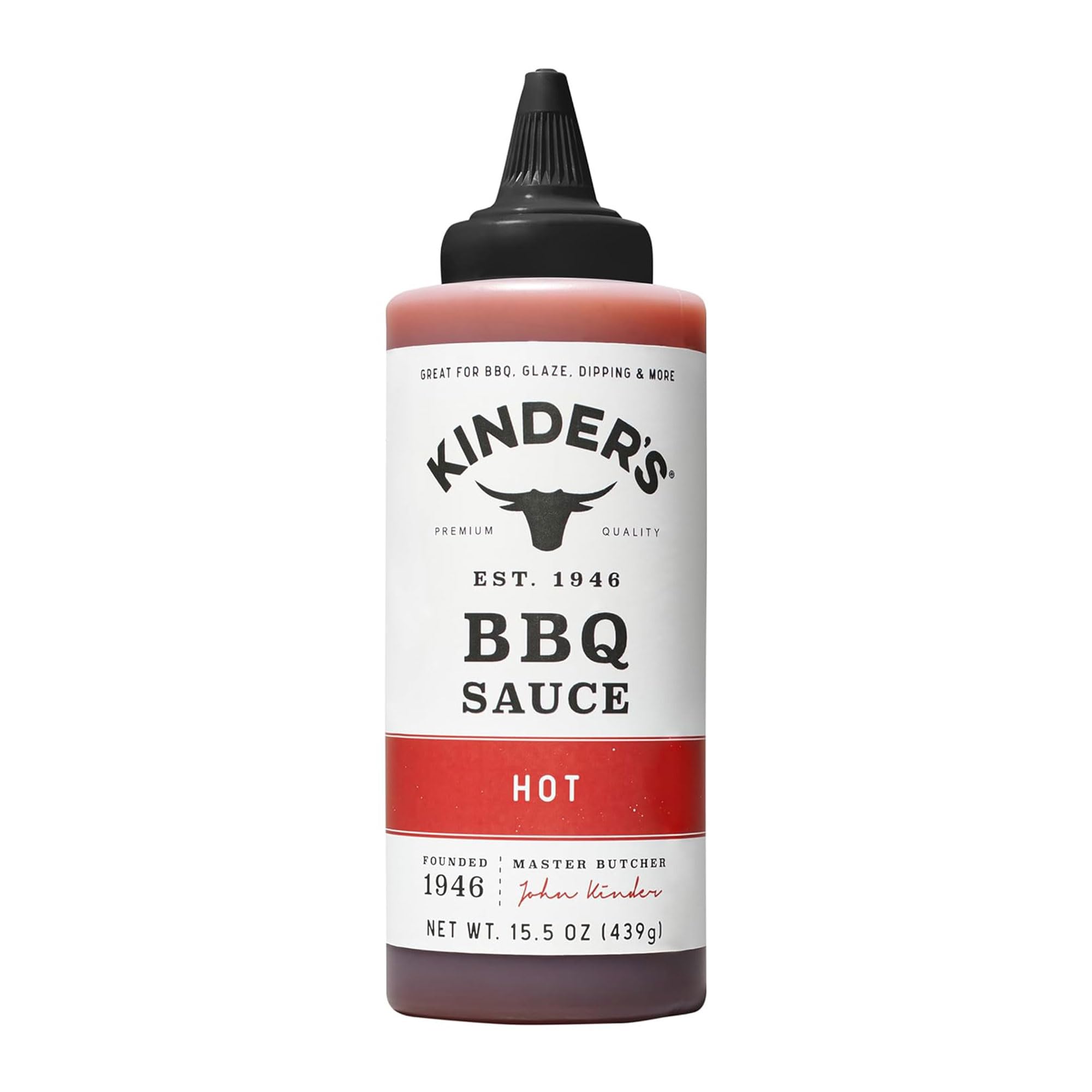 Kinder's Hot Barbecue Sauce glazed BBQ chicken for smoky flavor