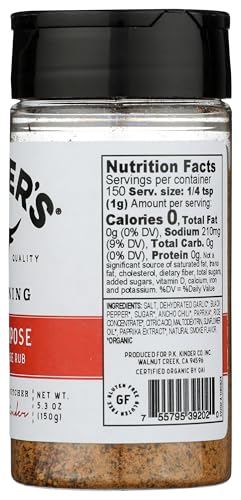 Kinders Organic All Purpose Seasoning jar enhances savory dishes at home.
