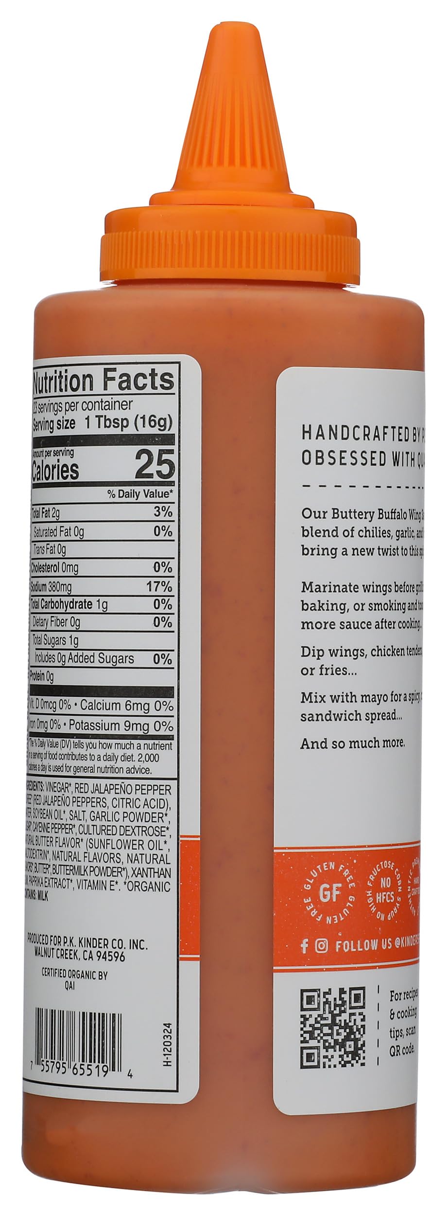 KINDER'S sauce for dipping carrots and celery with bold buffalo taste.