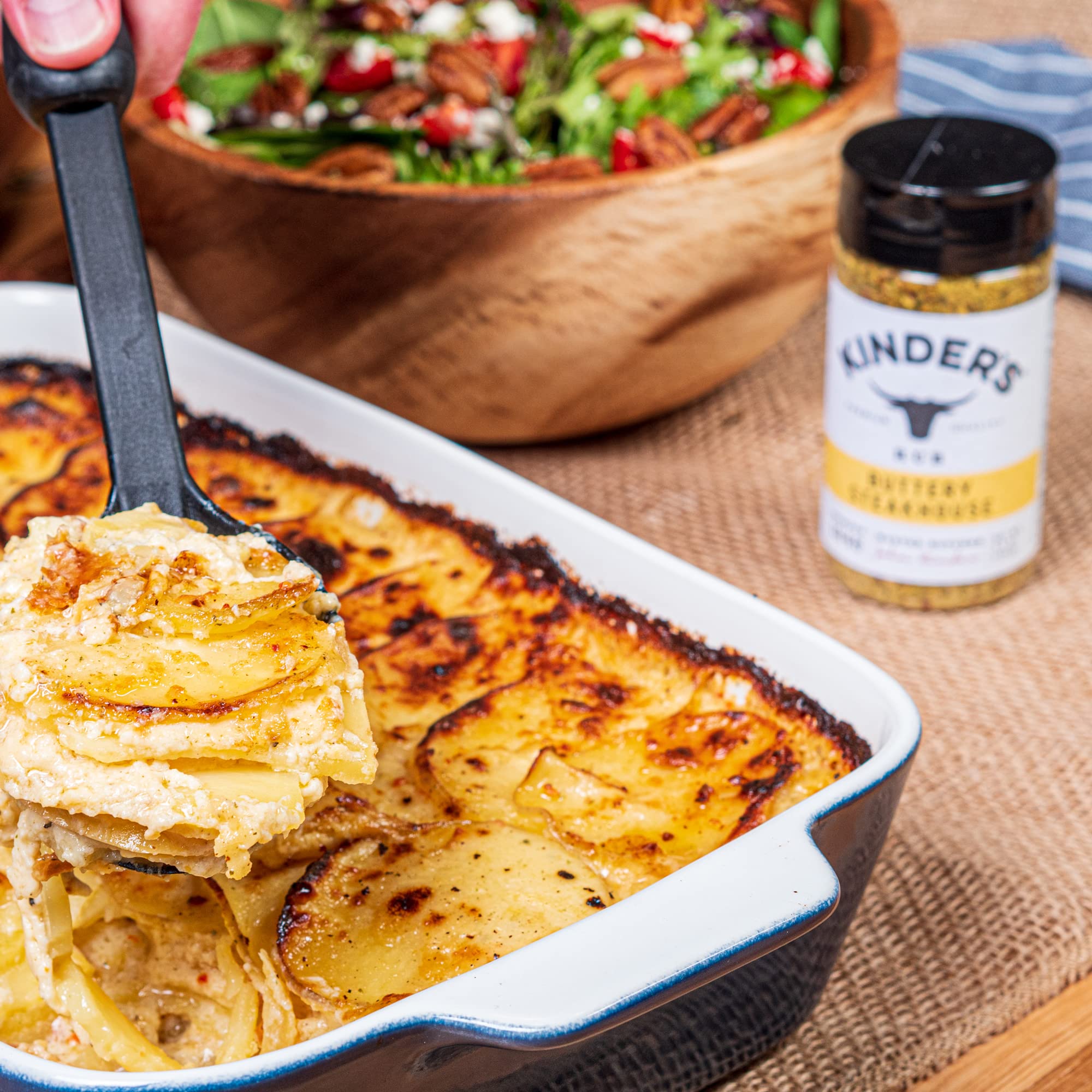 Kinder's Organic Buttery Steakhouse Rub ingredients close-up showing organic lineup