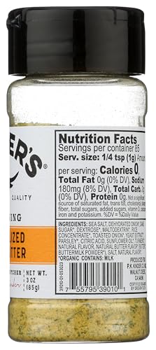 Kind Kinder's Organic Caramelized Onion Butter Seasoning label close-up highlighting clean ingredients