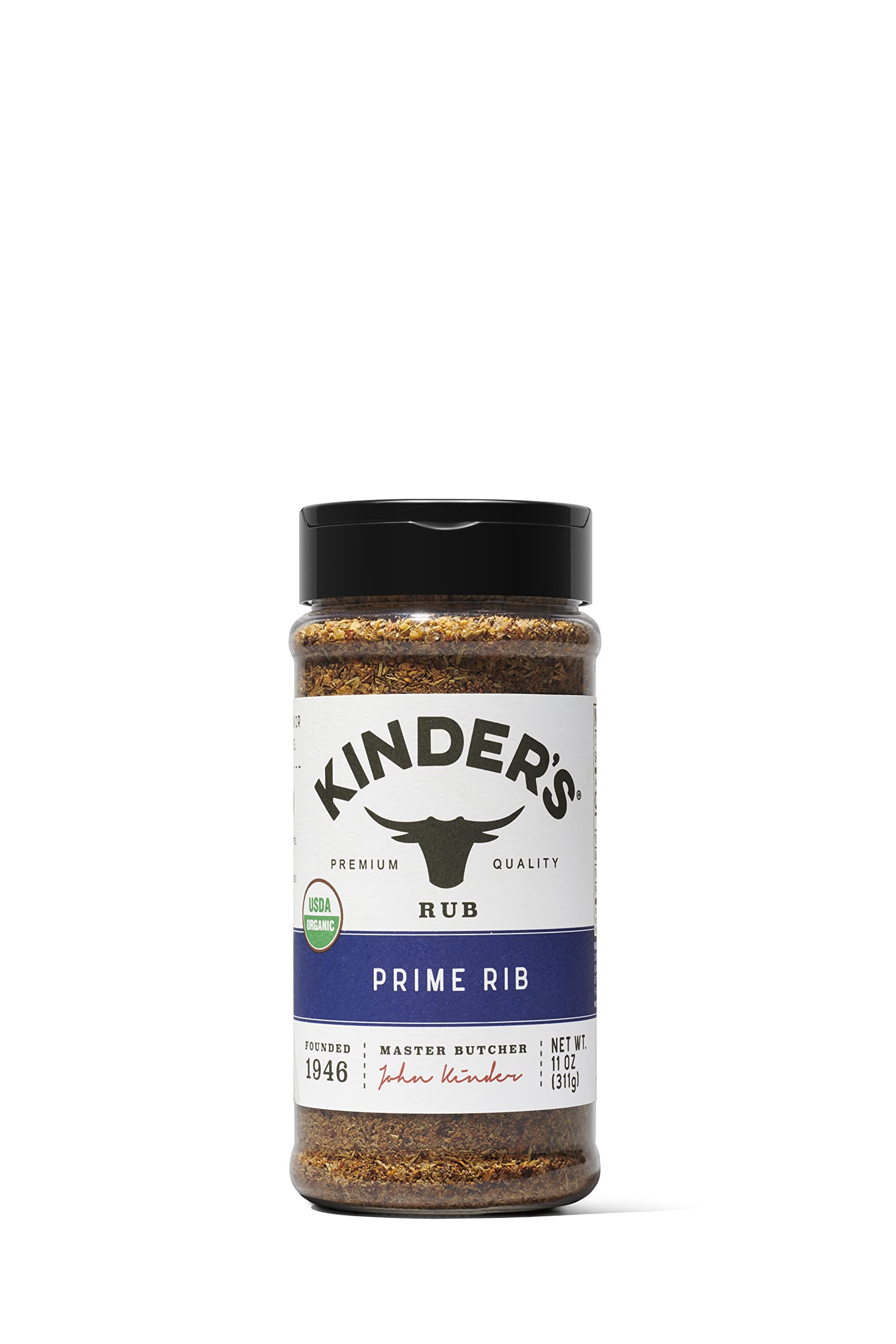 Kinder's Organic Prime Rib Rub pack shot for premium beef flavoring