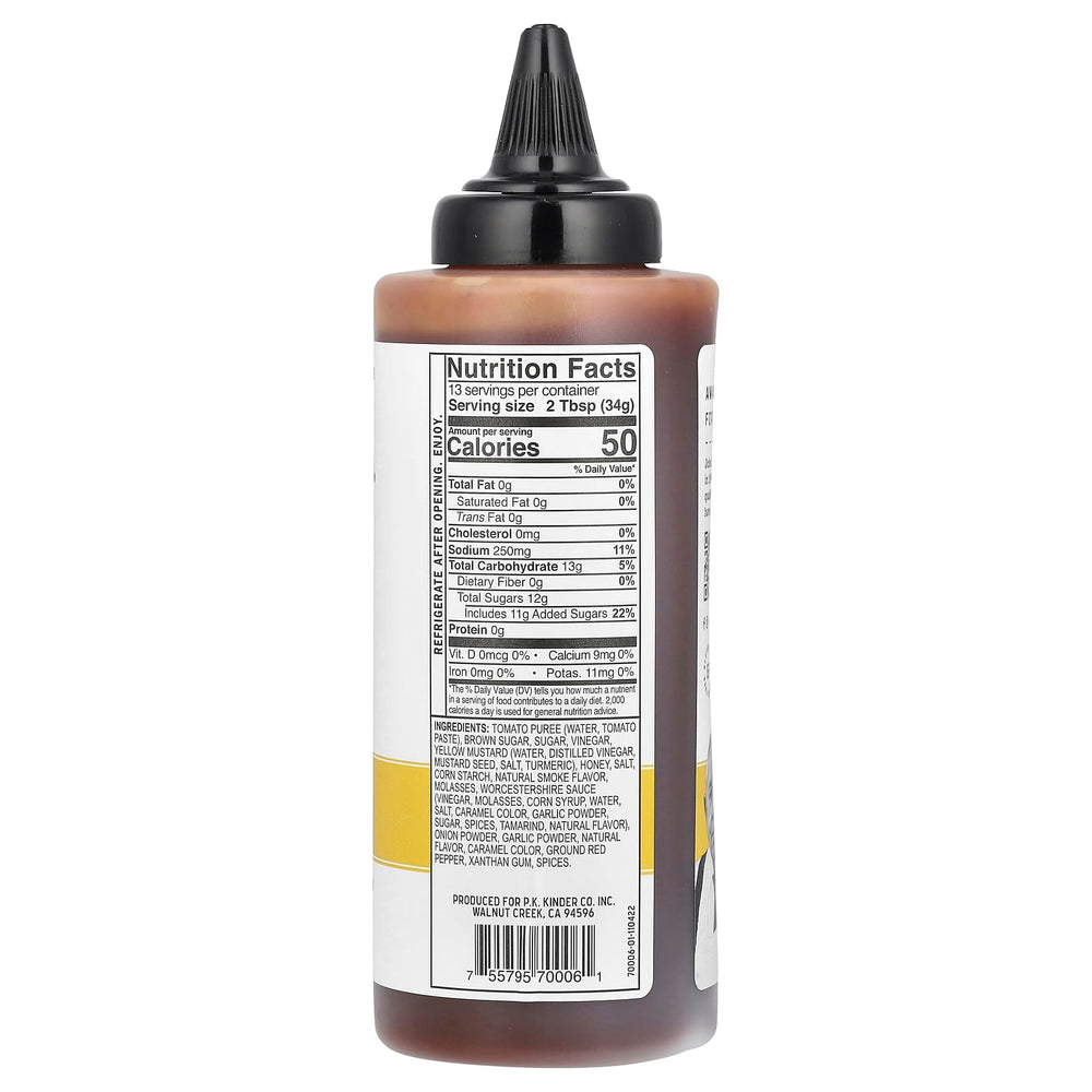 Pour-ready Kinder's BBQ Honey Sqz glaze for ribs and burgers.
