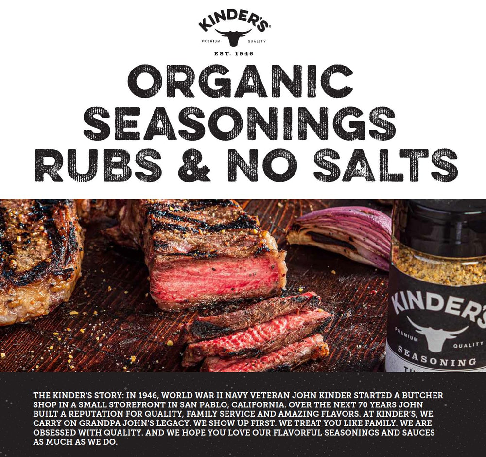 Kinder's Woodfired Garlic Rub on pork adds balanced flavor