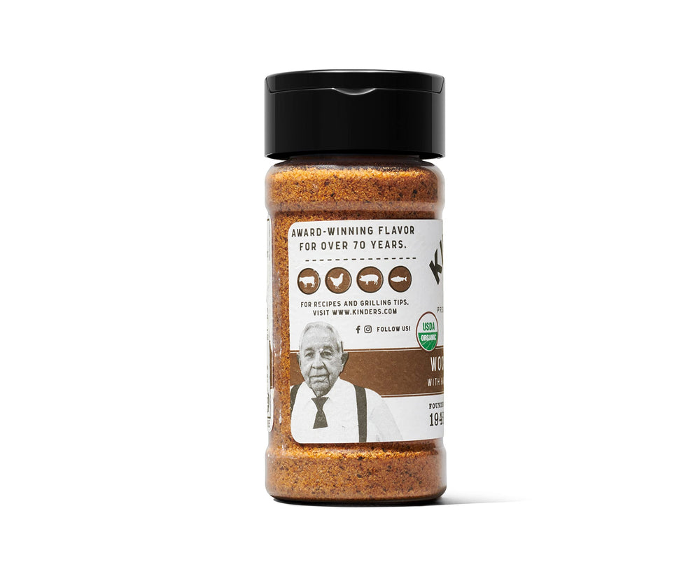 Kinder's Woodfired Garlic Rub on steak for a bold crust