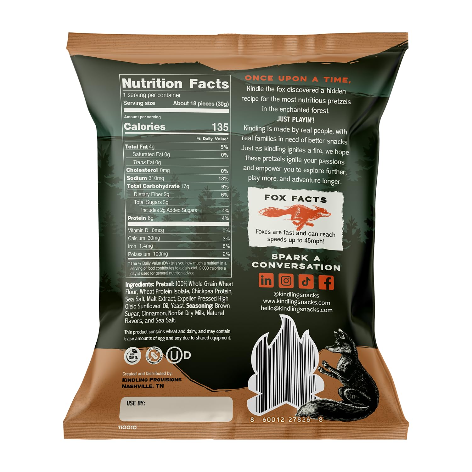 Kindling Protein Pretzels Churro serving idea for pre-hike energy and sustained pacing.