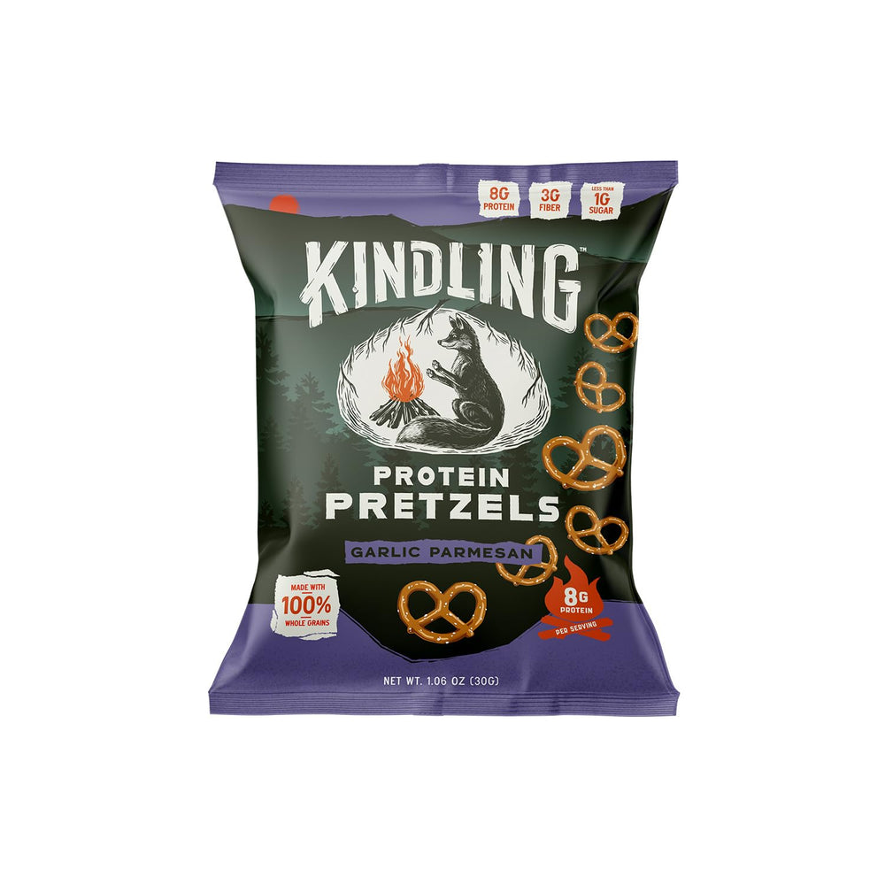 Kindling Garlic-Parmesan packaging uses a resealable pouch for freshness.