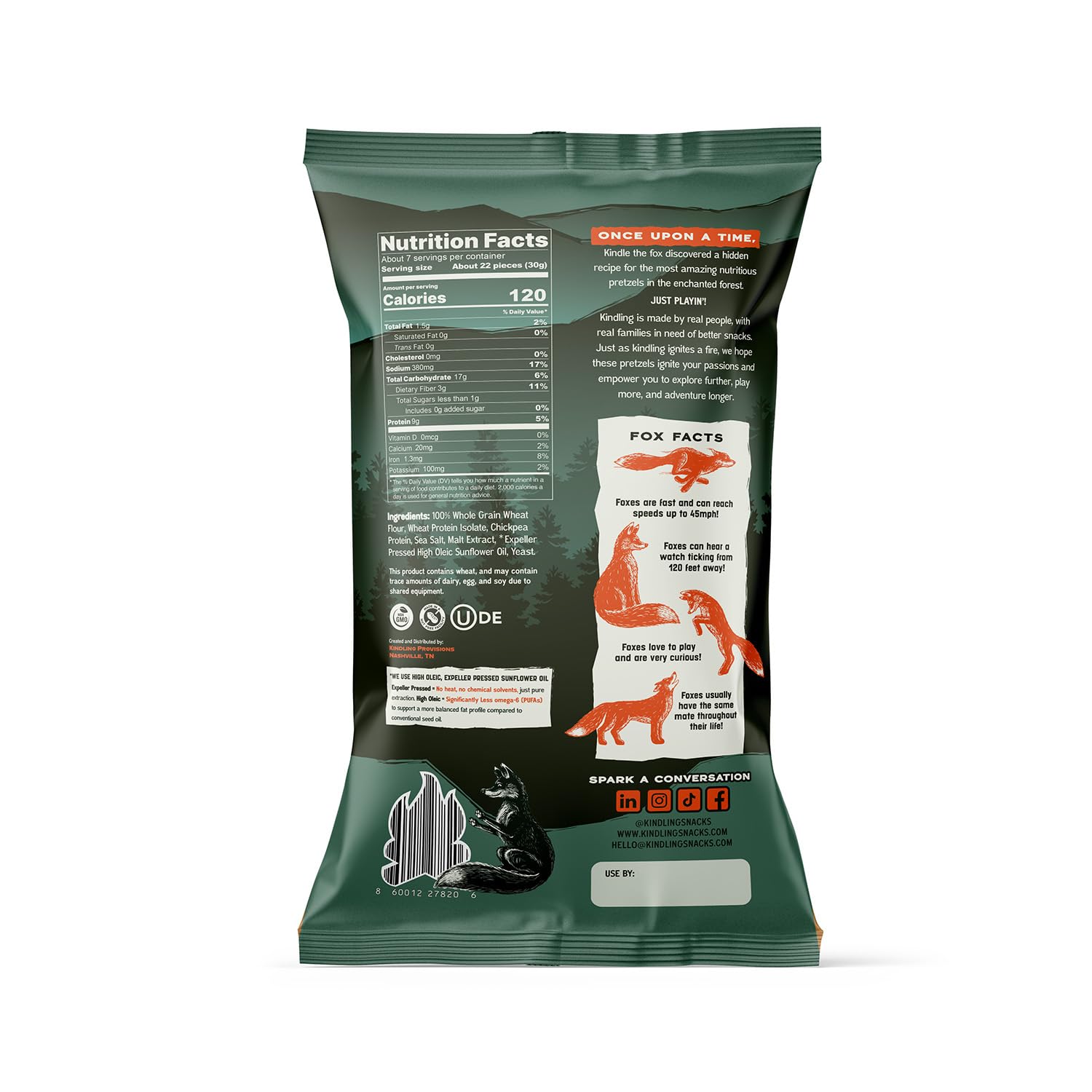 Kindling Protein Pretzels Sea Salt mid-hike snack, savory energy on the trail.