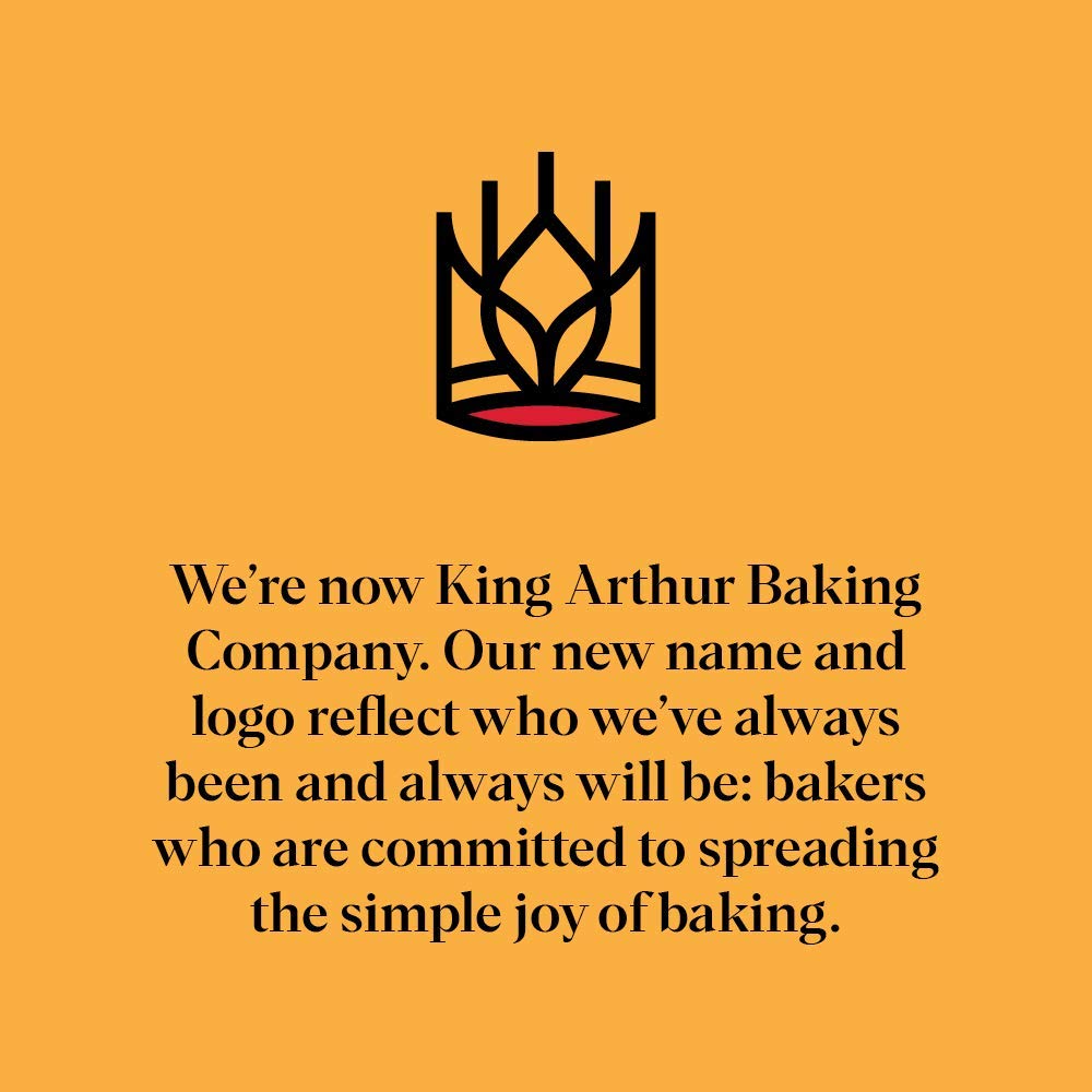 King Arthur Baking Company logo on packaging emphasizing employee-owned heritage.