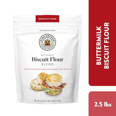 Baking setup using King Arthur Biscuit Flour Blend for easy breakfast prep.