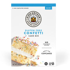 King Arthur Confetti Cake Mix package with colorful sprinkles for celebrations