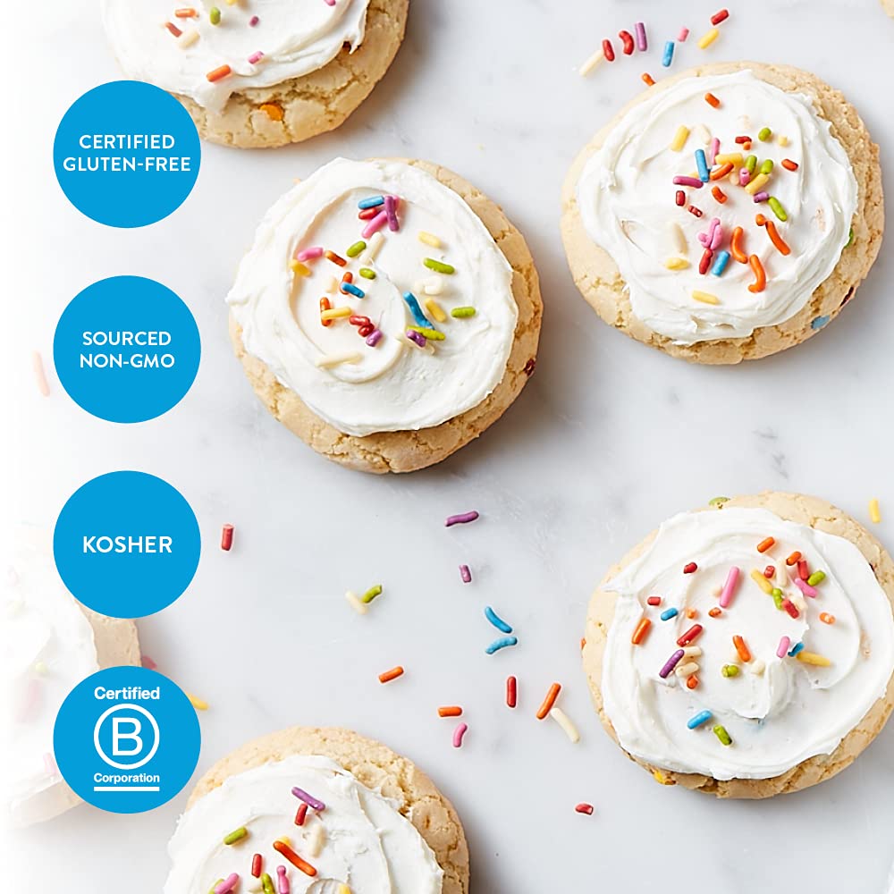 King Arthur Confetti Cake Mix ingredients laid out for gluten-free treats