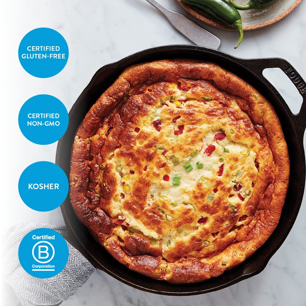 King Arthur cornbread dish ready to serve with butter